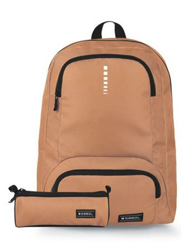 Picture of GABOL BACKPACK + PENCIL CASE LIGHT BROWN